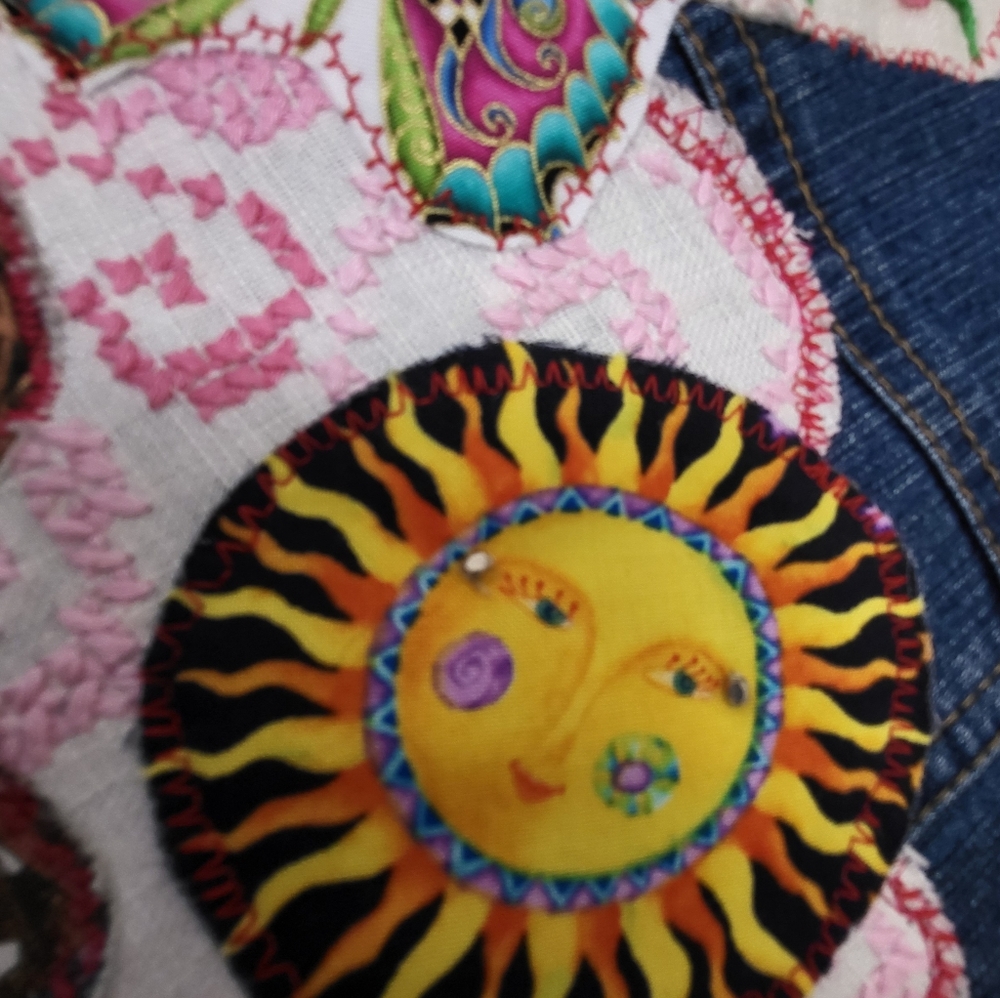 Upcycled Denim Spring Collage Jacket - Picture 7 of 12